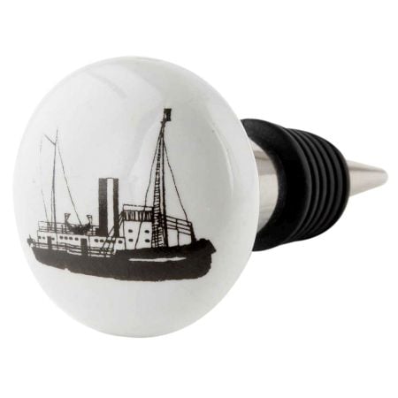 Ship Flat Ceramic Wine Bottle Stopper